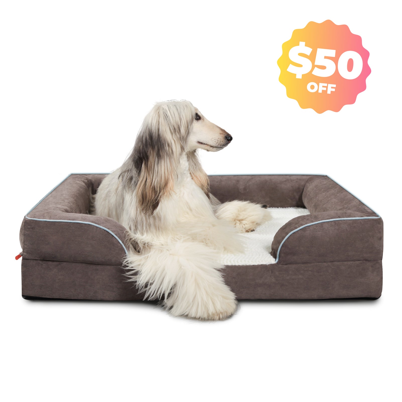 LaiFug Orthopedic Memory Foam Dog Sofa – Premium Bolster Bed