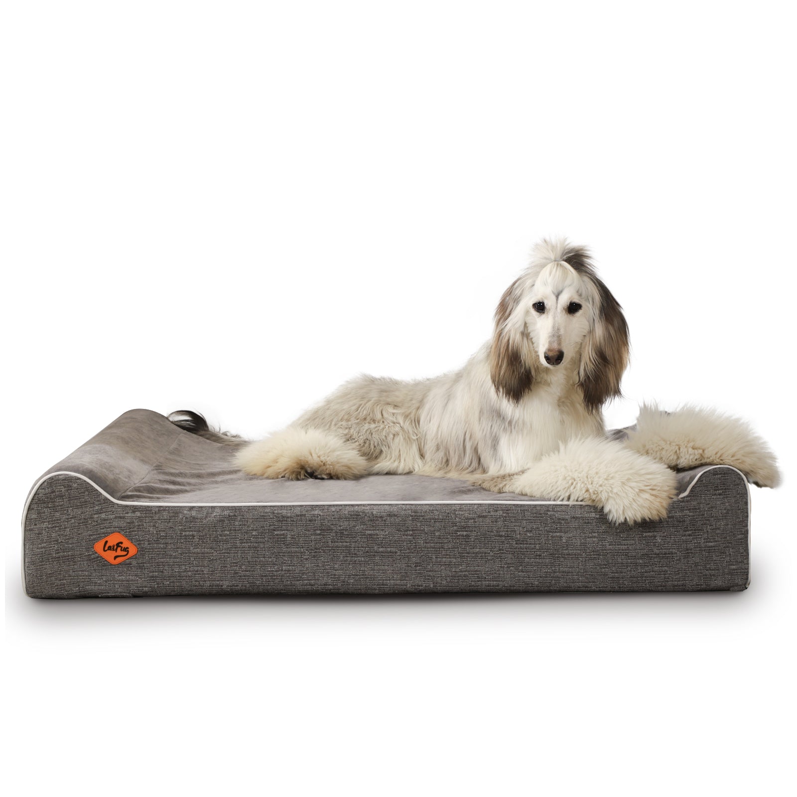 LaiFug 422 Jumbo Orthopedic Memory Foam Dog Bed – Double Pillow Support