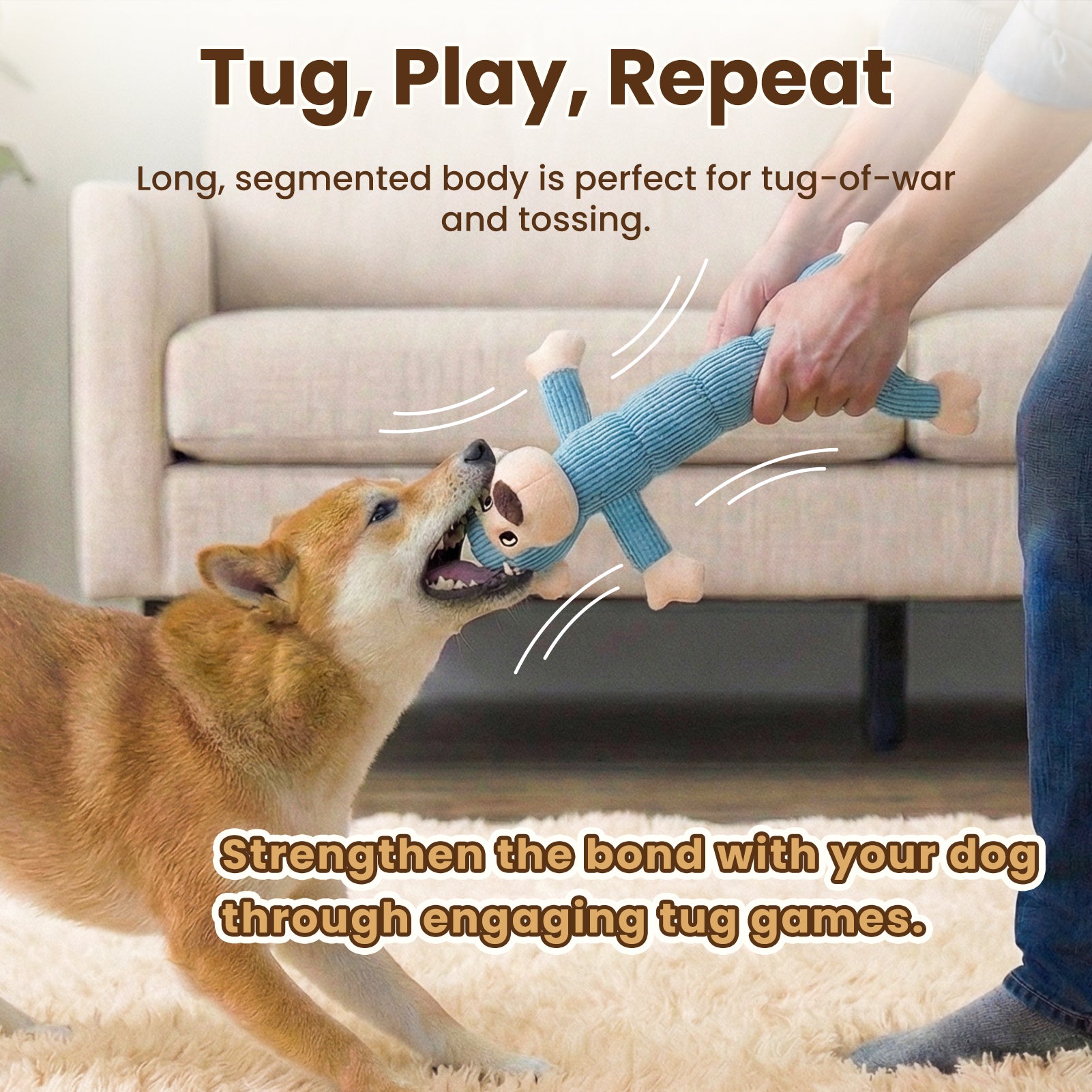 Laifug Durable Squeaky Dog Toy – Teeth Cleaning & Interactive