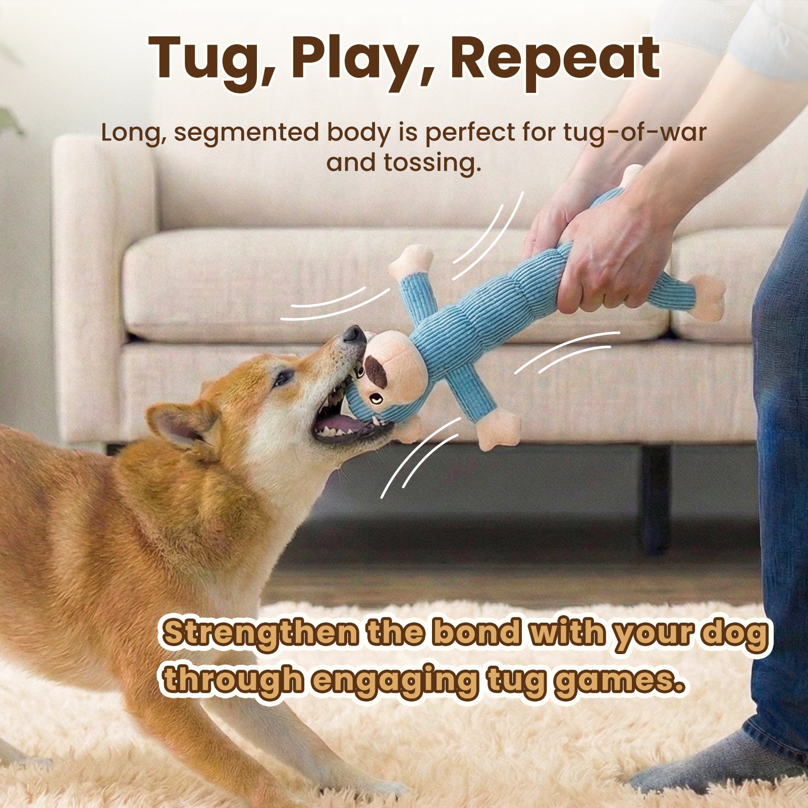 Laifug Durable Squeaky Dog Toy – Teeth Cleaning & Interactive