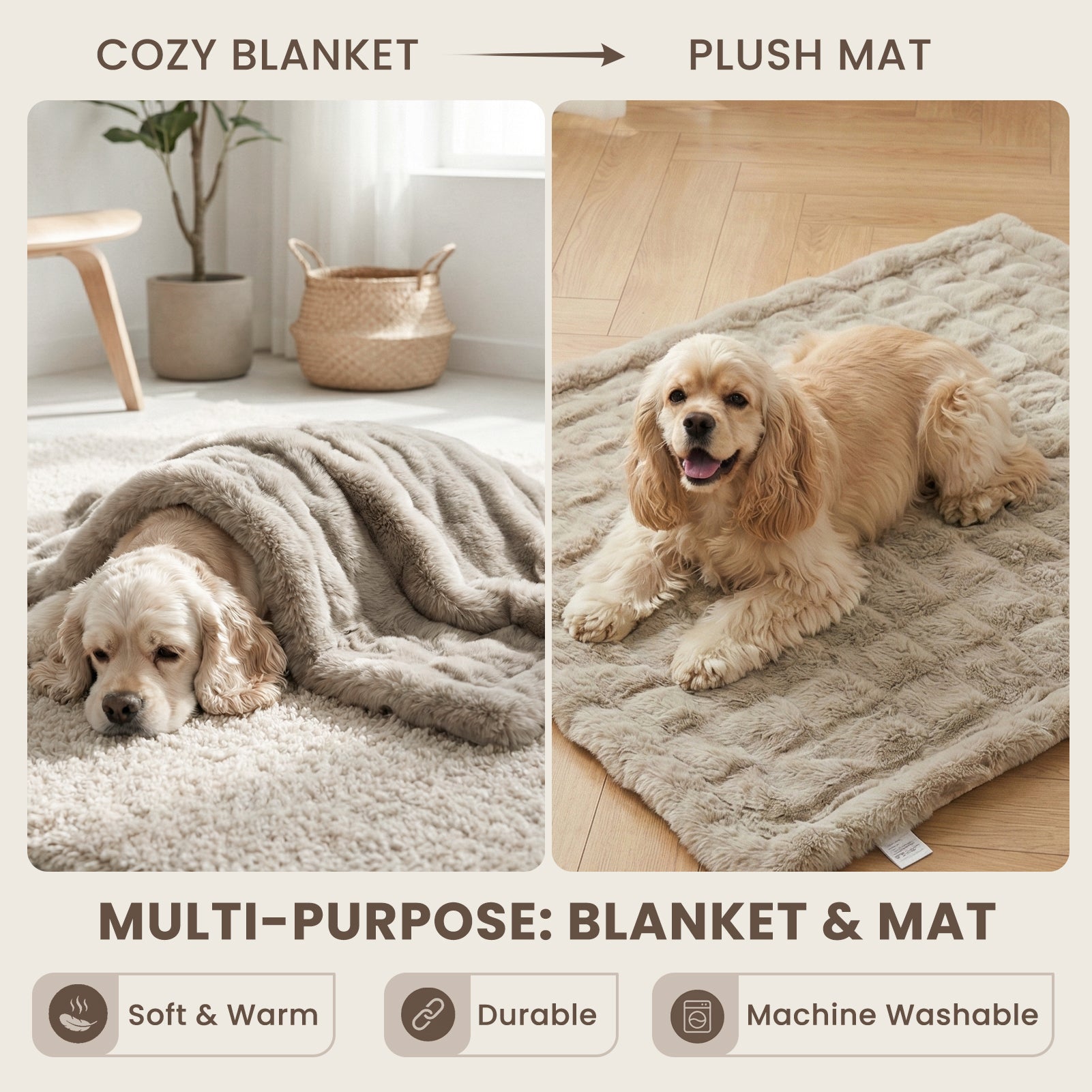 Laifug Premium Rabbit Fur Dog Blanket – Waterproof & Washable