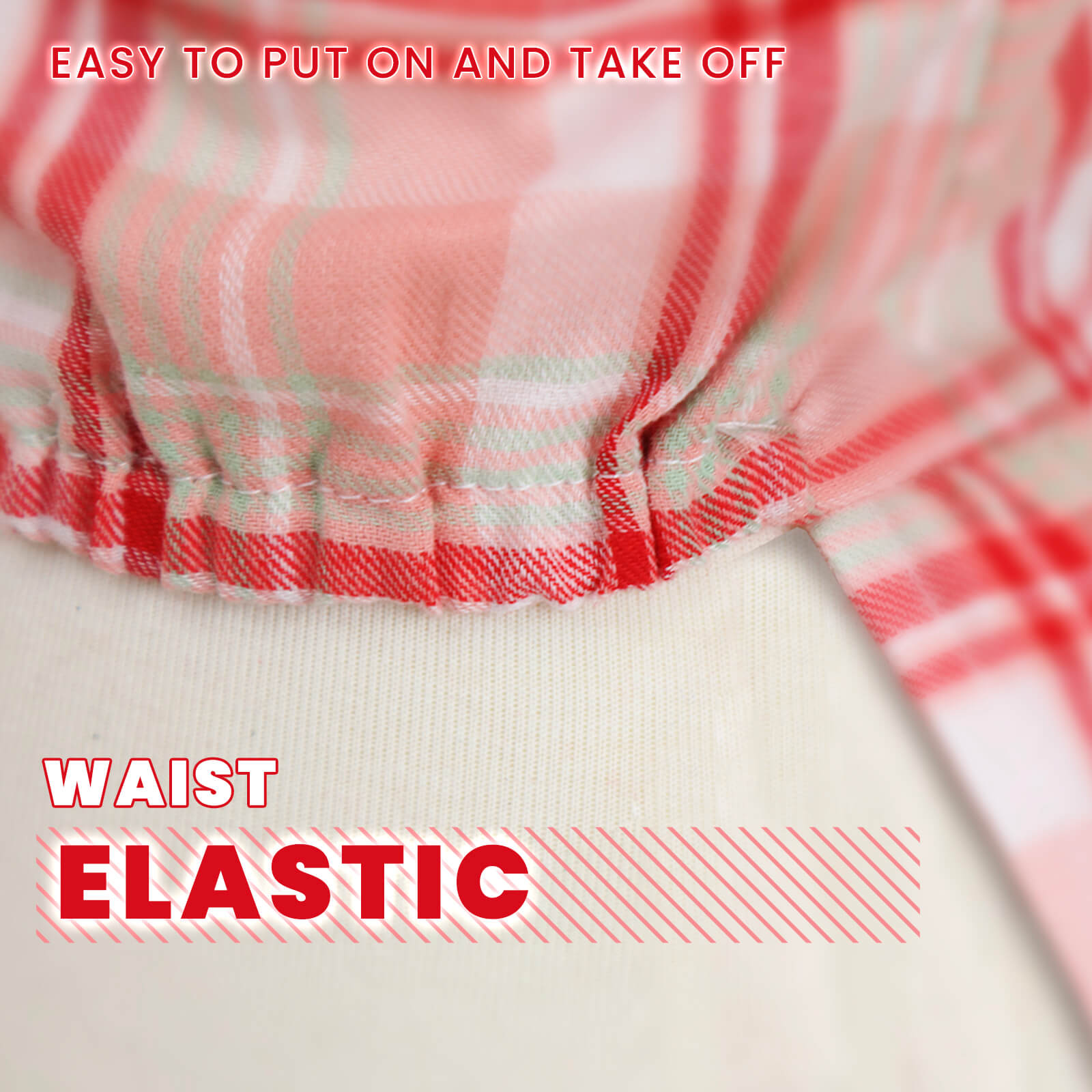 LaiFug Red Check Cotton Dog Dress