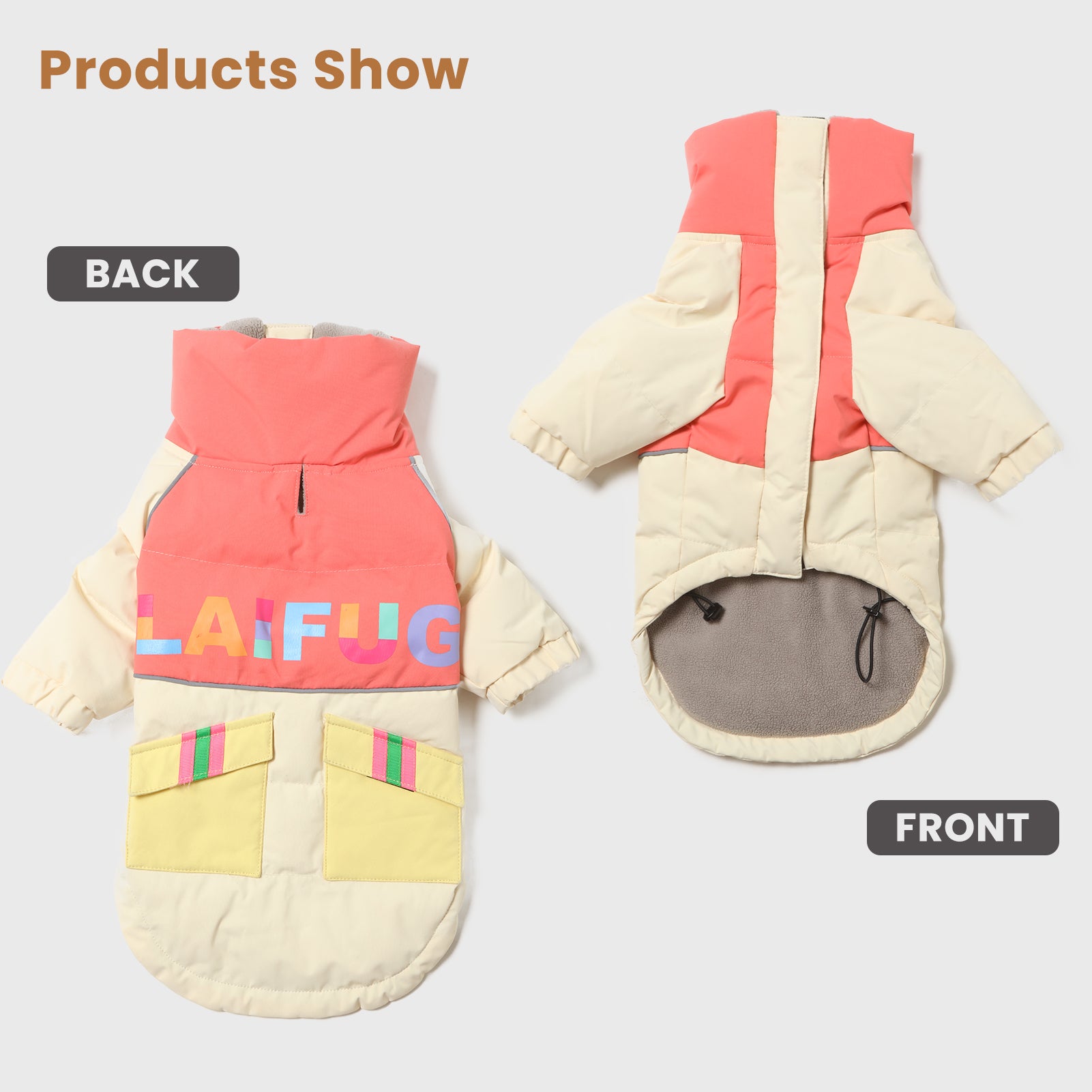 LaiFug Stand Collar Two Legs Dog Winter Coat