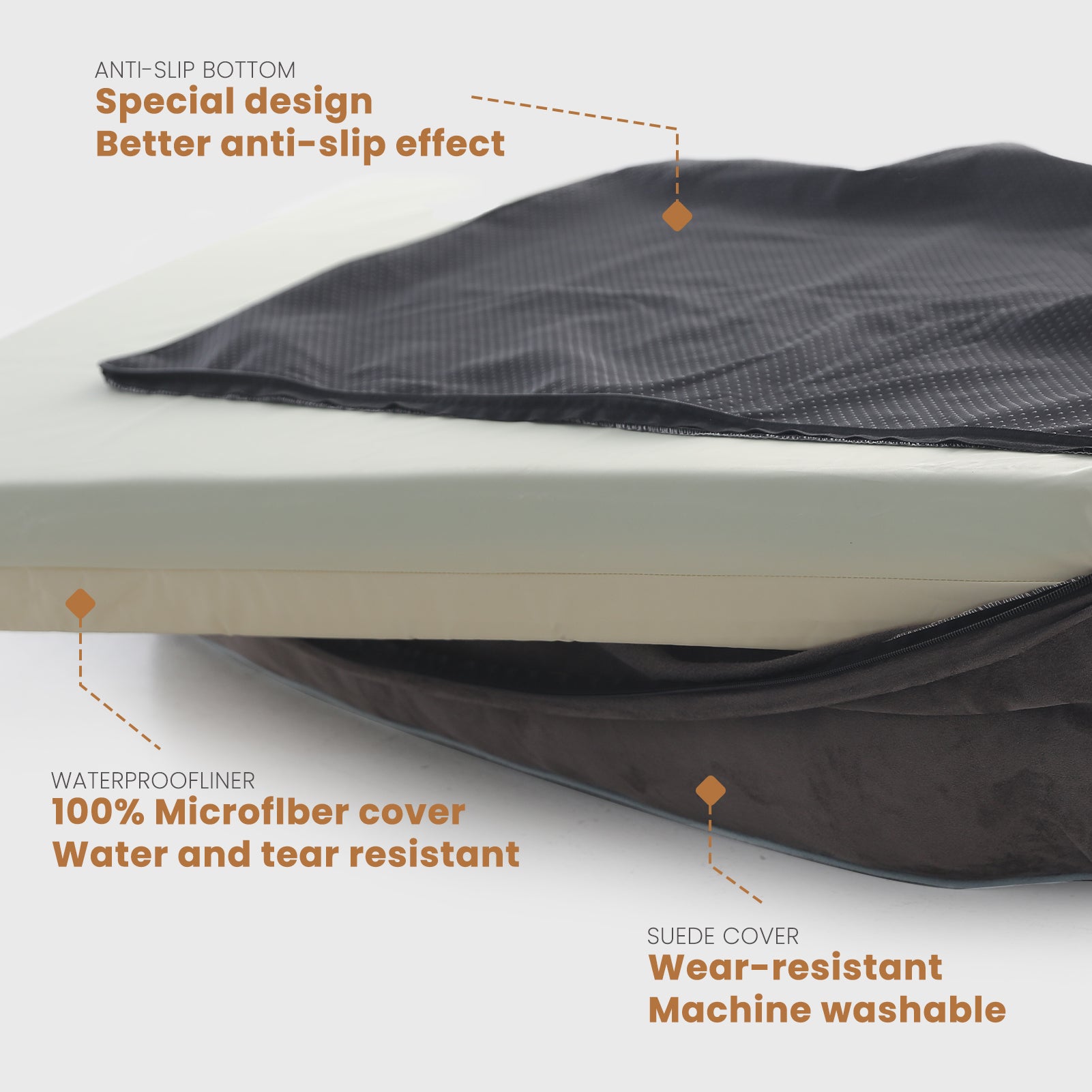 LaiFug Orthopedic Memory Foam Dog Sofa – Premium Bolster Bed