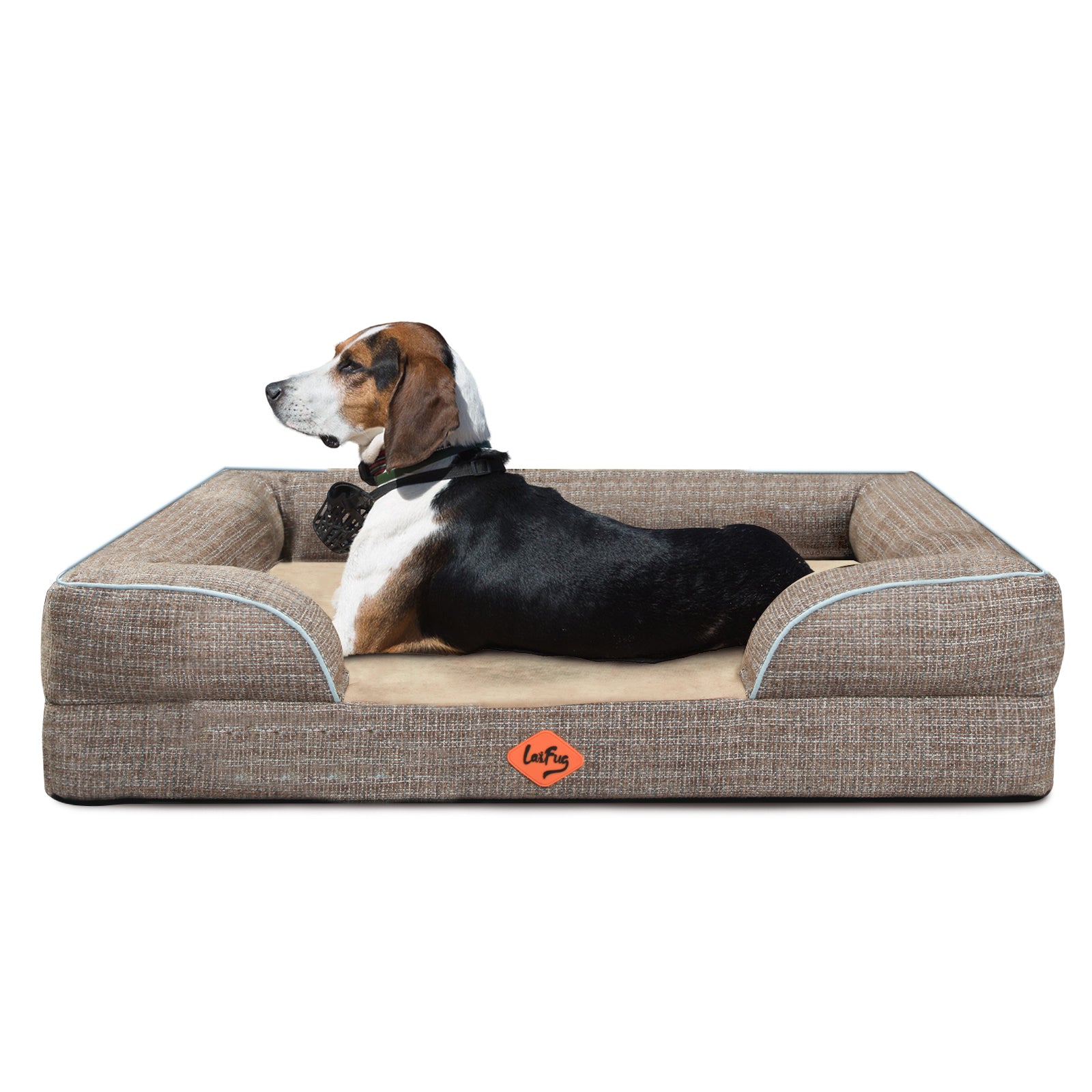 LaiFug Orthopedic Memory Foam Dog Sofa – Premium Bolster Bed