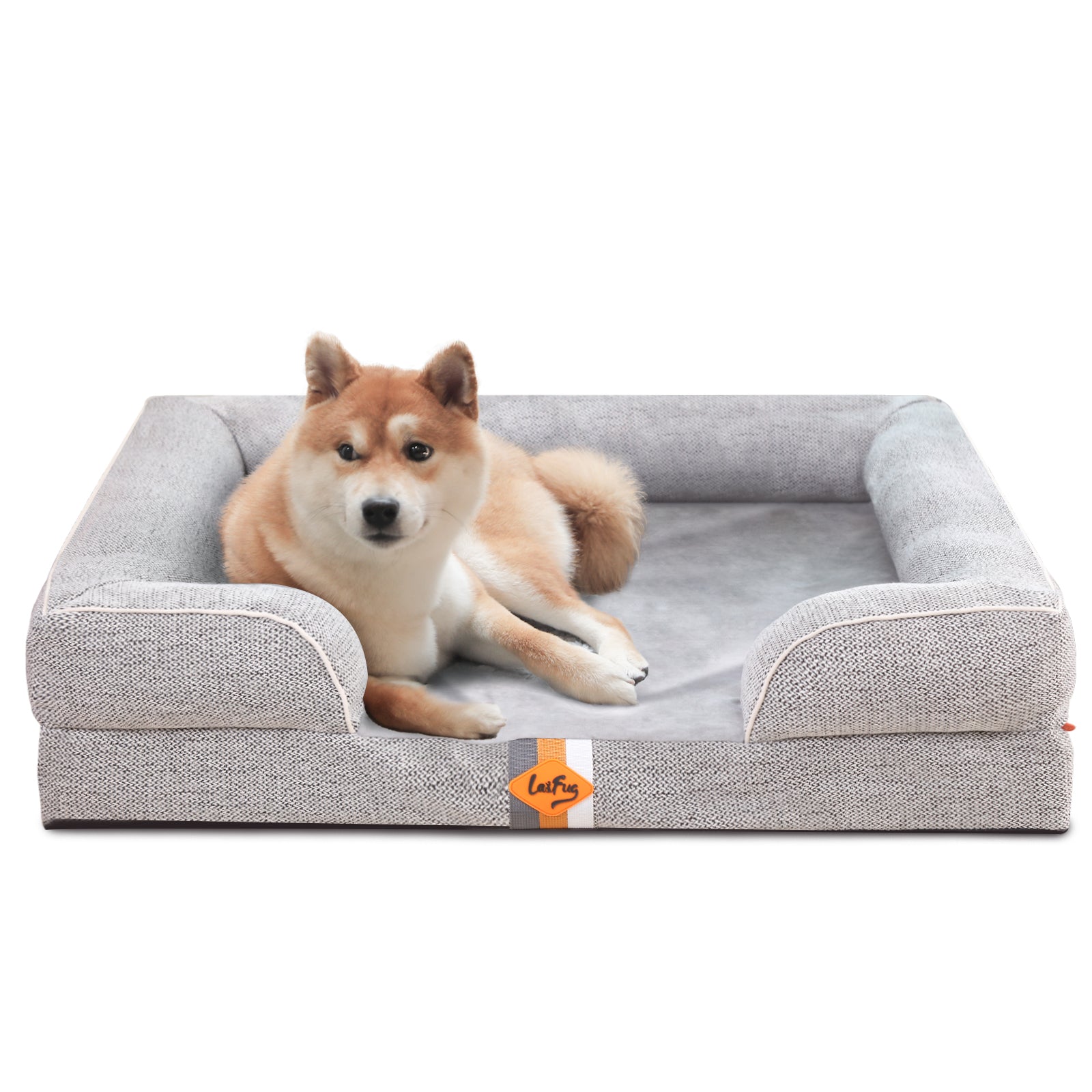 LaiFug Orthopedic Memory Foam Dog Sofa – Premium Bolster Bed