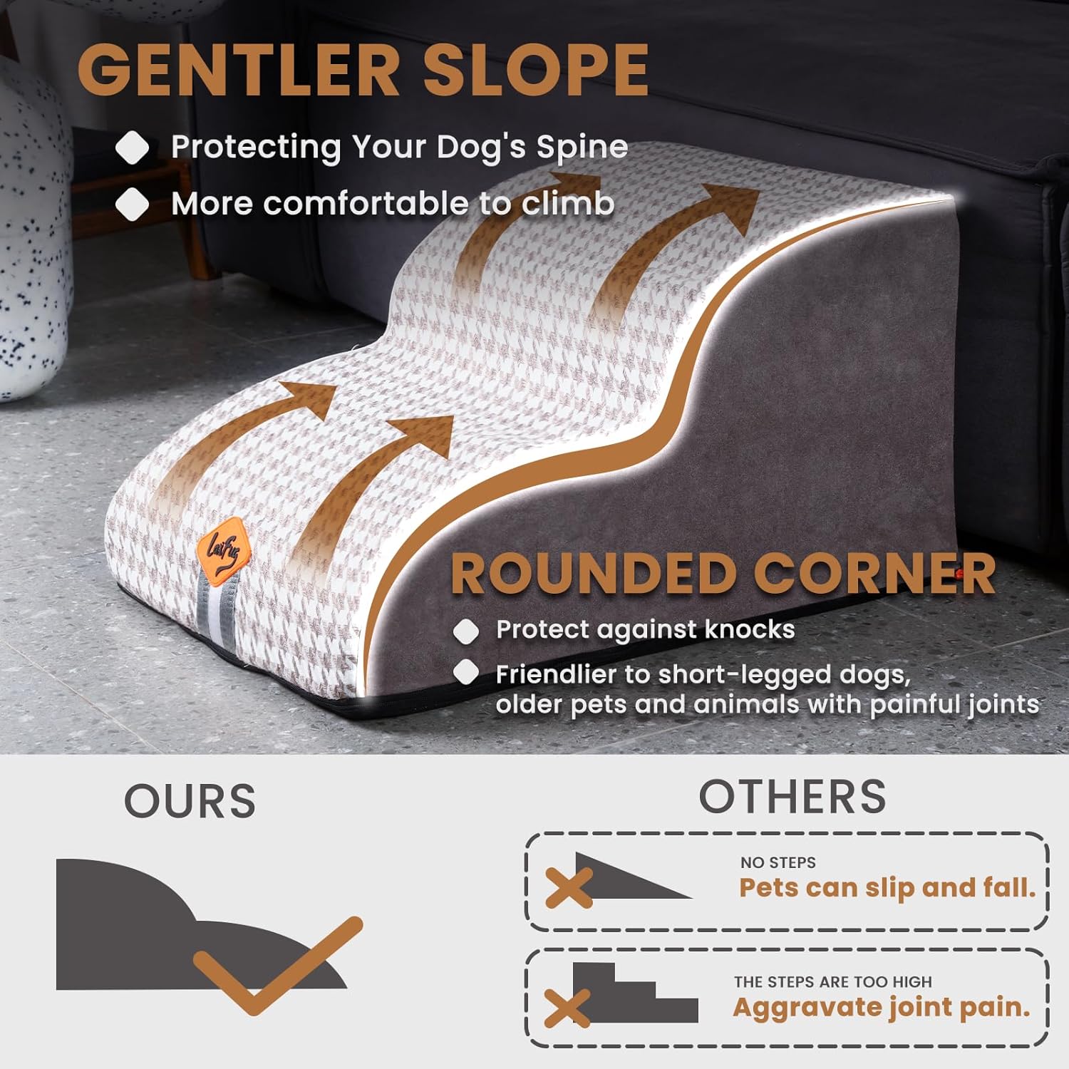 Laifug 2 - 4 Step Pet Stairs for High Beds and Couch - LaiFug