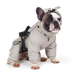 Laifug Grey hooded four Legged Onesies Dog Winter Coat - dog clothes Grey / XS