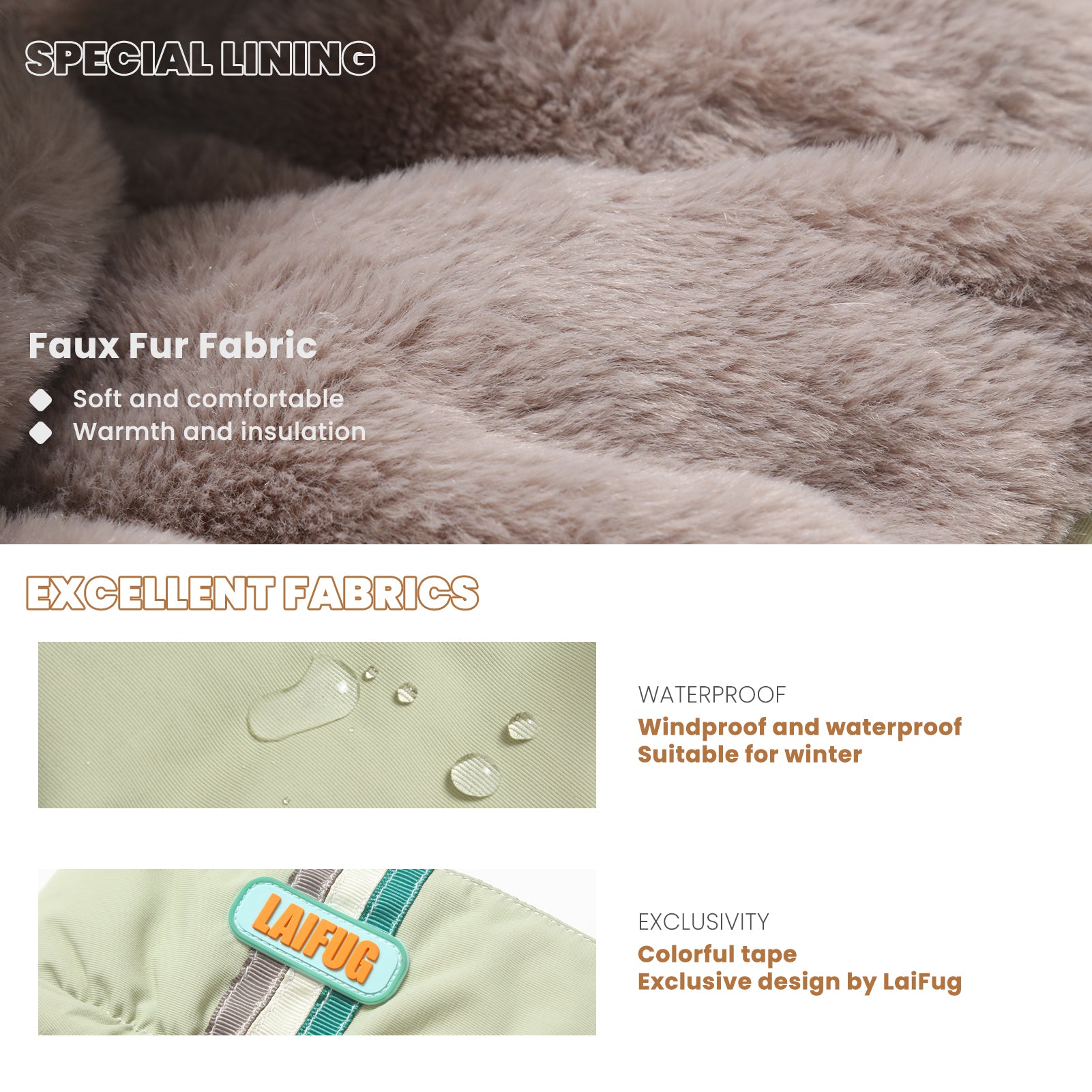 LaiFug Green Stand Collar Cloak Dog Winter Coat