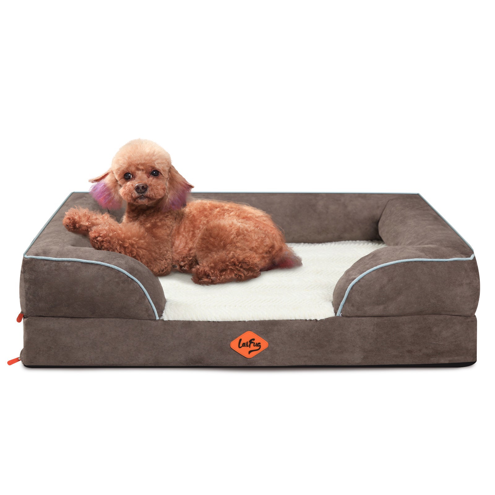 LaiFug Orthopedic Memory Foam Dog Sofa – Premium Bolster Bed