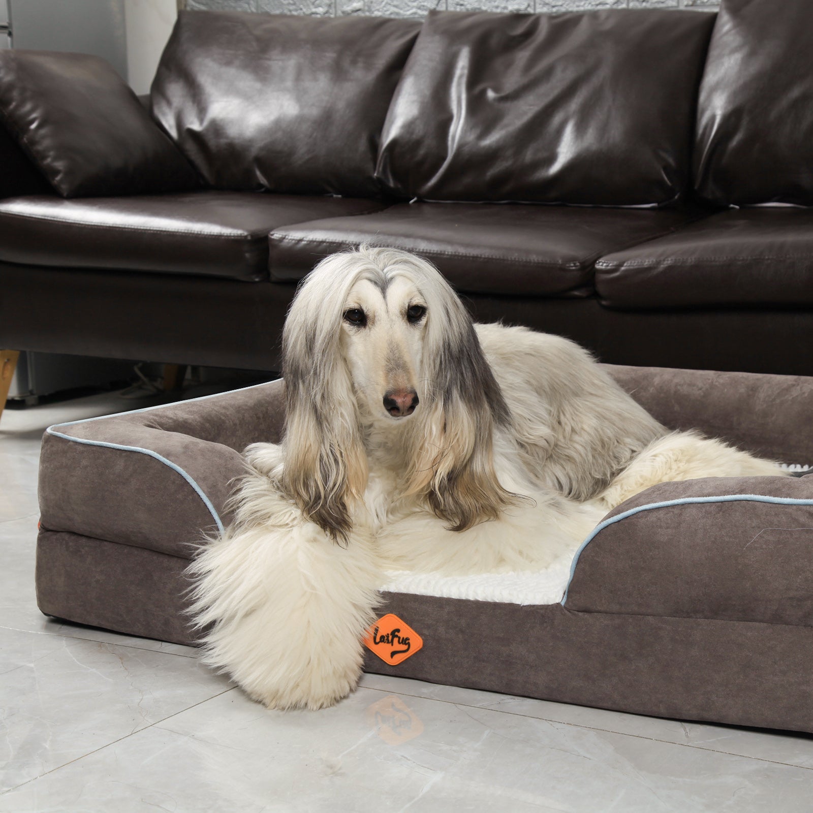 LaiFug Orthopedic Memory Foam Dog Sofa – Premium Bolster Bed