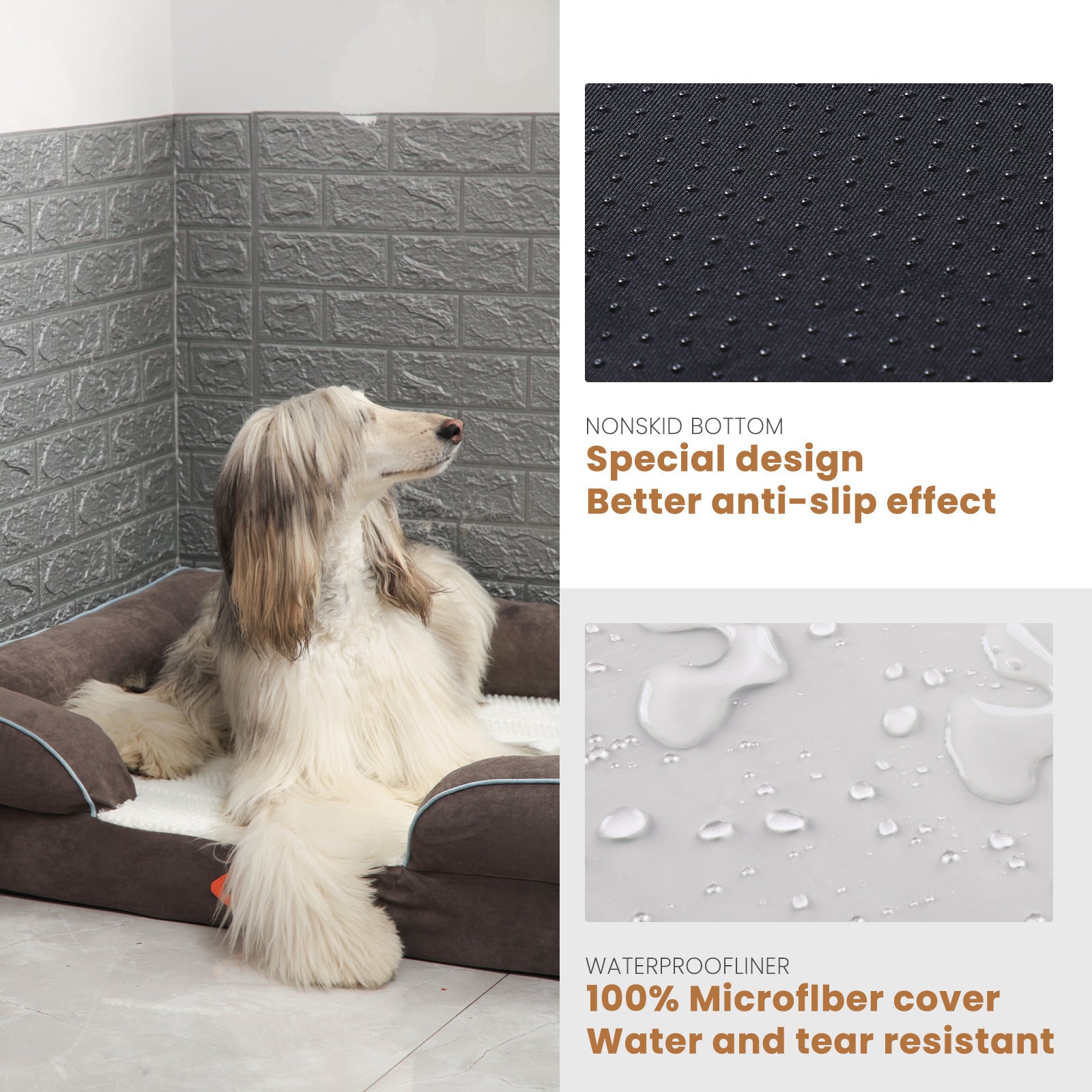 LaiFug Orthopedic Memory Foam Dog Sofa – Premium Bolster Bed