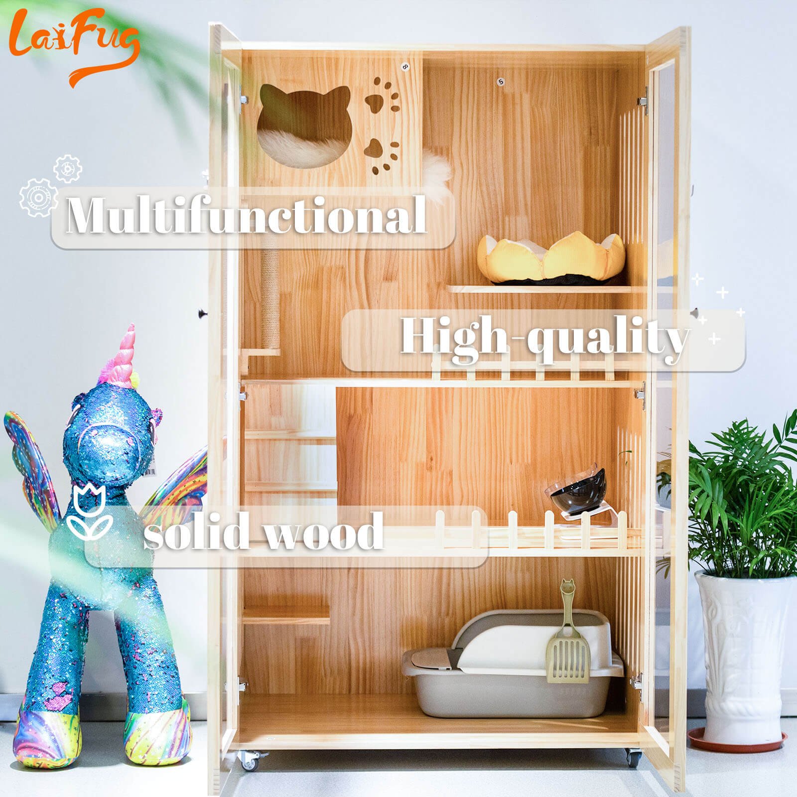 Laifug Indoor Large Cat House - LaiFug