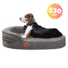 LaiFug Orthopedic Memory Foam Oval Dog Bed – Curved Bolster Support