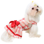 Laifug Red Check Cotton Dog Dress