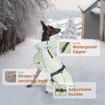 LaiFug Green Stand Collar Cloak Dog Winter Coat