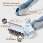 Laifug 2-in-1  Dog Knotting and Dehairing Comb, Double-sided Head Design