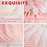 Laifug Dog Dress Puppy Pink Argyle Jacquard Dog Dress Cute Party Wear