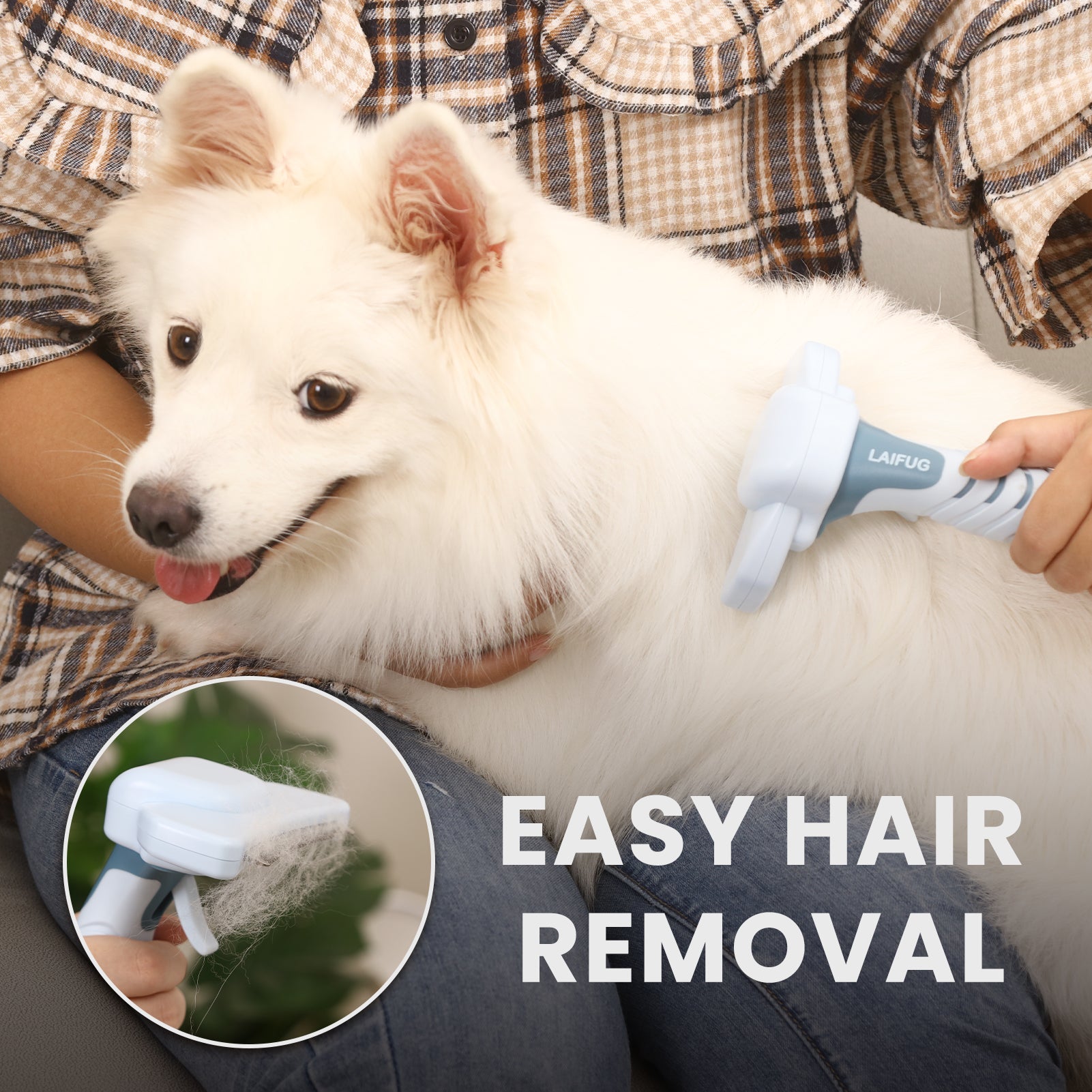 Laifug Dog Dehairing Comb, Grooming Hair Removal Brush