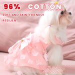 Laifug Draped Wedding Dog Dress With Flowers - LaiFug