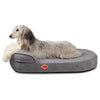 LaiFug Orthopedic Memory Foam Oval Dog Bed – Curved Bolster Support