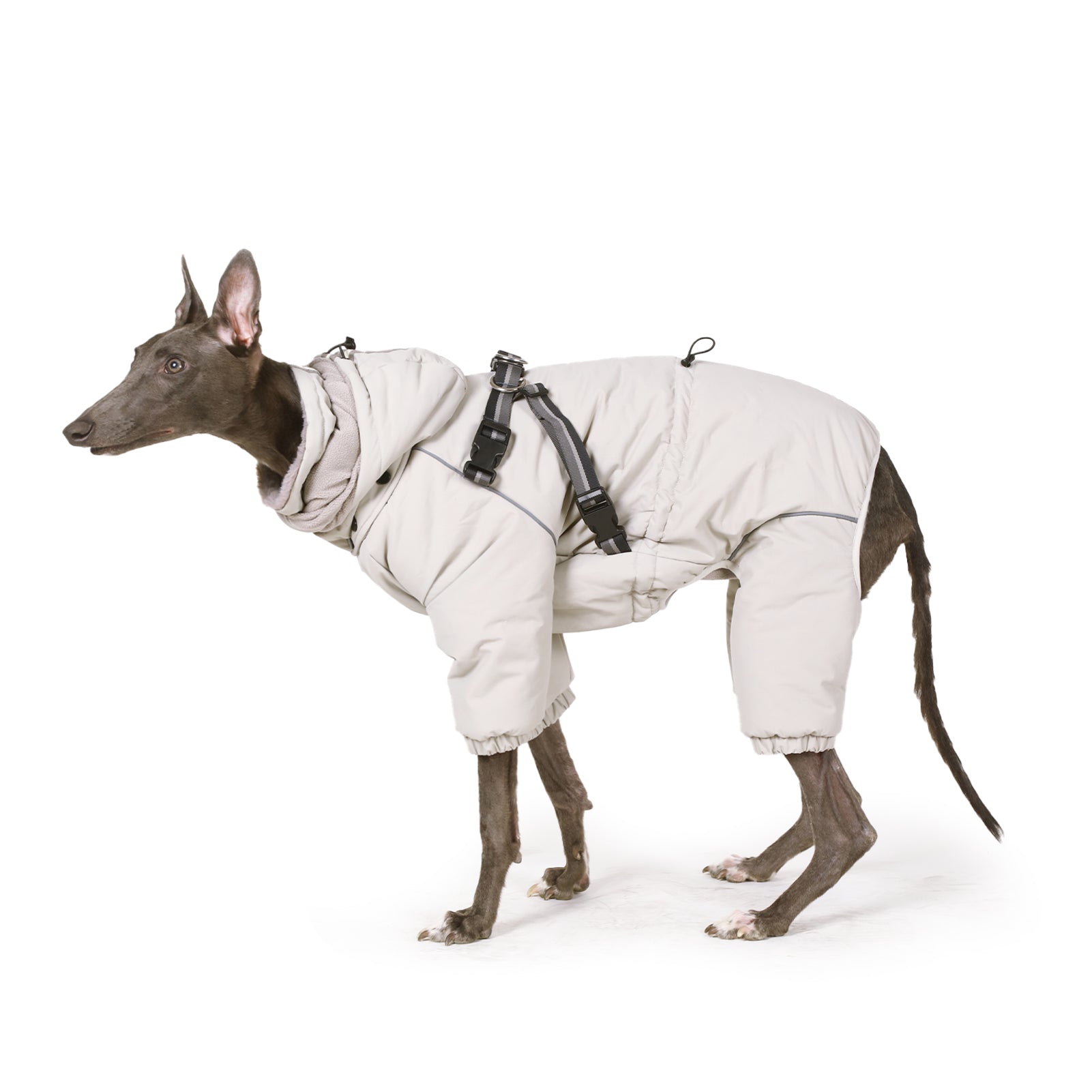 Laifug Grey hooded four Legged Onesies Dog Winter Coat for Small to Extra Large Dogs