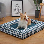 LaiFug Orthopedic Memory Foam Dog Mattress – Large Four-Sided Bolster Bed