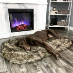 LaiFug 360  Memory Foam Dog Bed – Jumbo Faux Fur Pet Lounger
