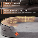LaiFug Orthopedic Memory Foam Oval Dog Bed – Curved Bolster Support
