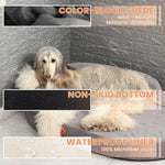 LaiFug Orthopedic Memory Foam Oval Dog Bed – Curved Bolster Support