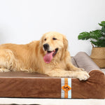 LaiFug 422 Jumbo Orthopedic Memory Foam Dog Bed – Double Pillow Support