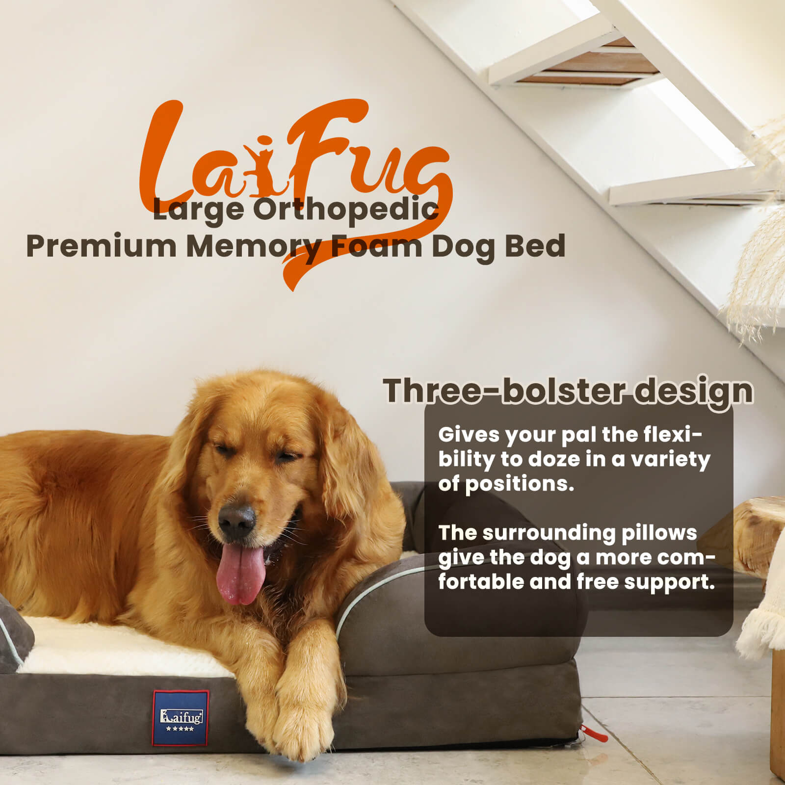 Laifug Large Dog Sofa - memory foam dog bed