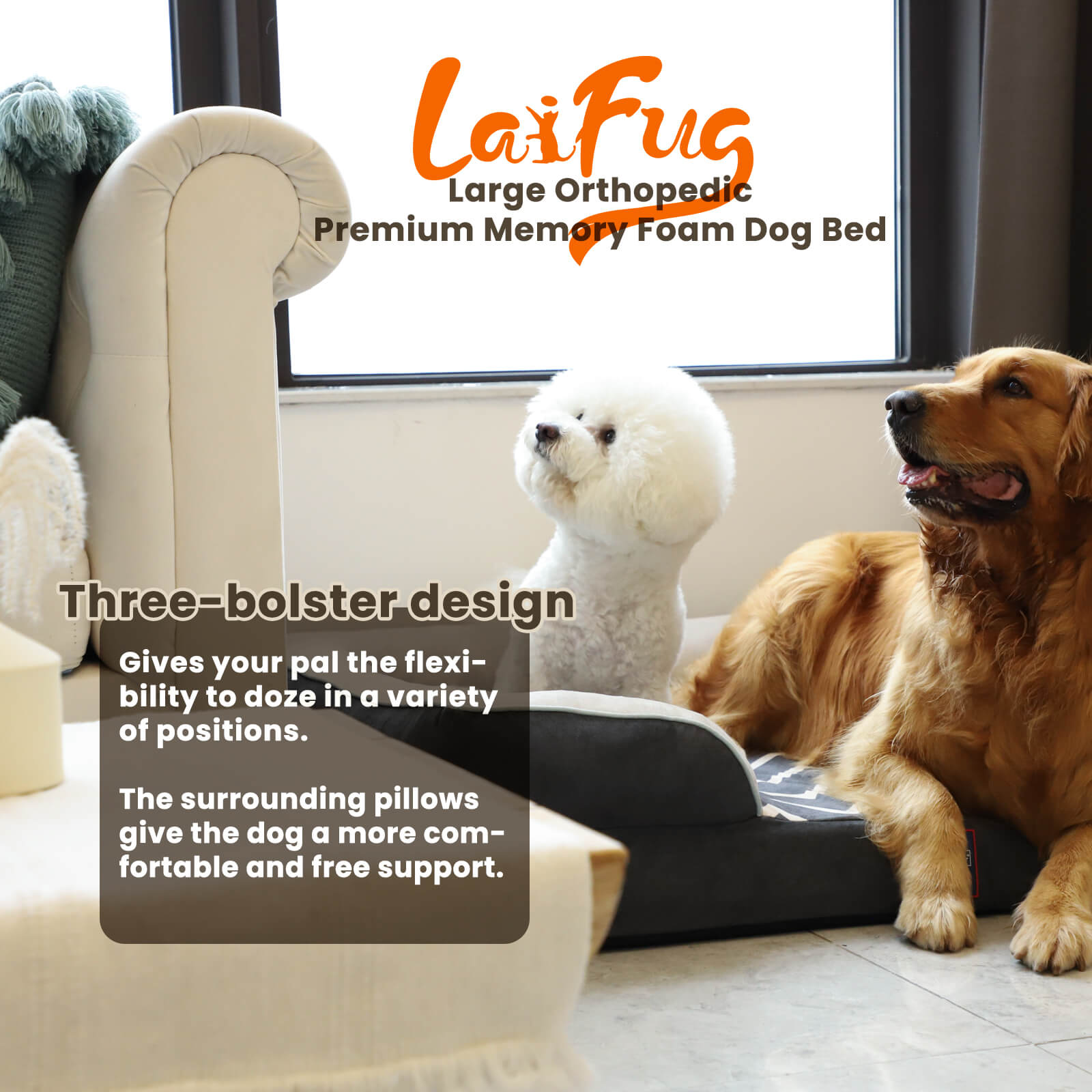 Laifug Striped Dog Sofa - large dog bed