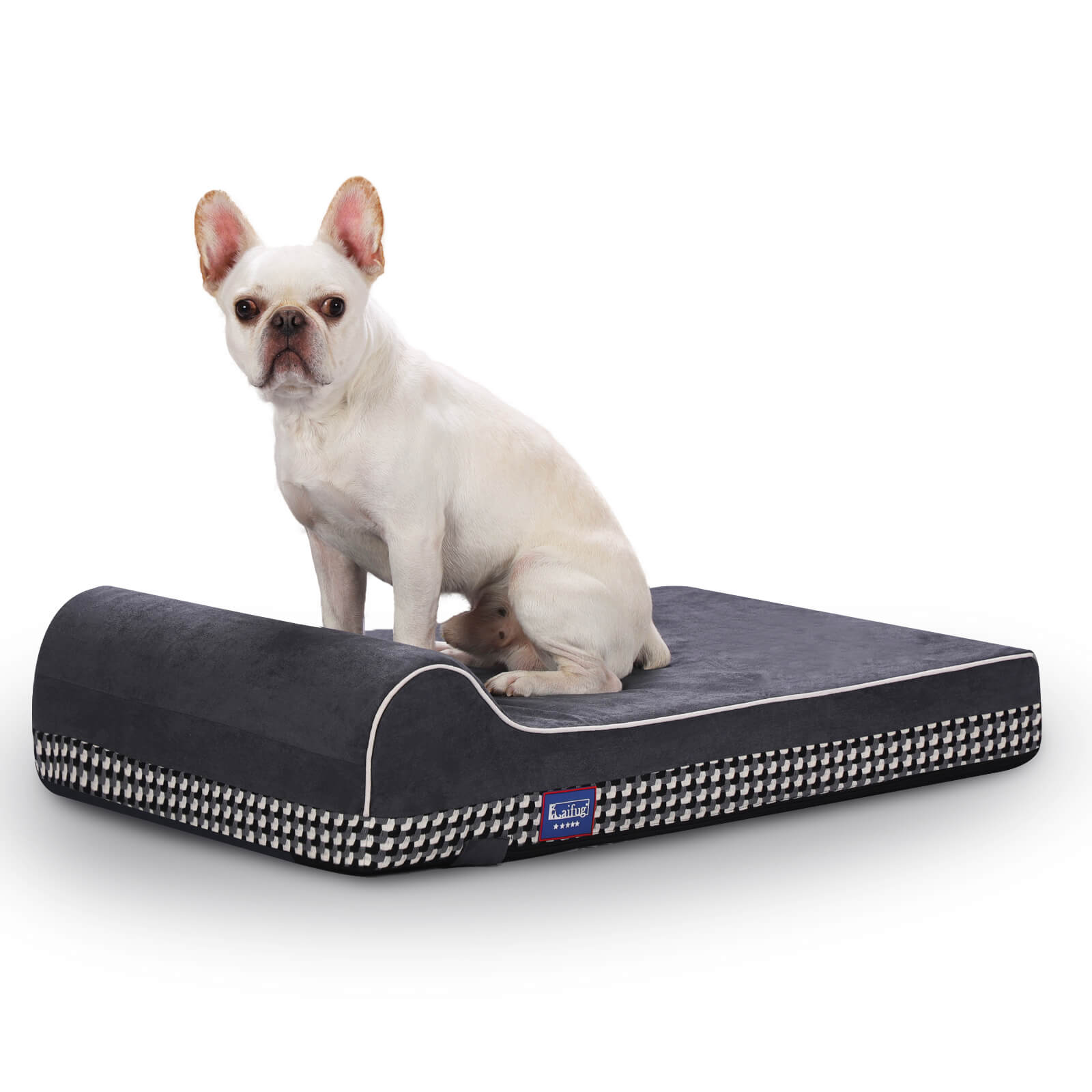 Laifug Single Pillow Dog Bed - memory foam dog bed 34"*22"*7" / Plaid