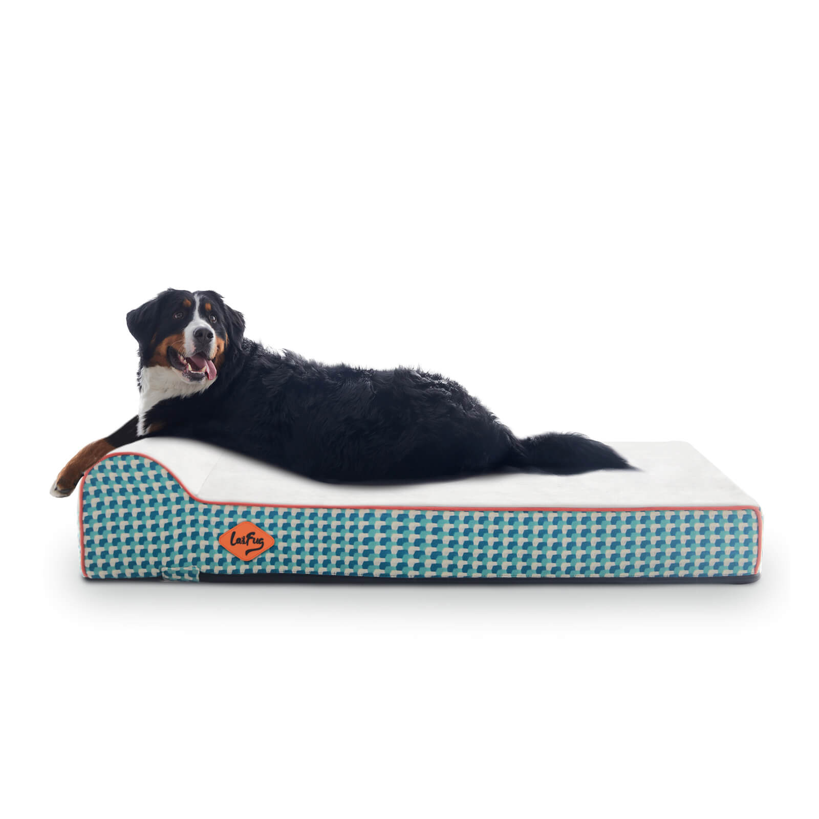 Laifug Single Pillow Dog Bed - memory foam dog bed 46"*28"*8" / Green And White Plaid