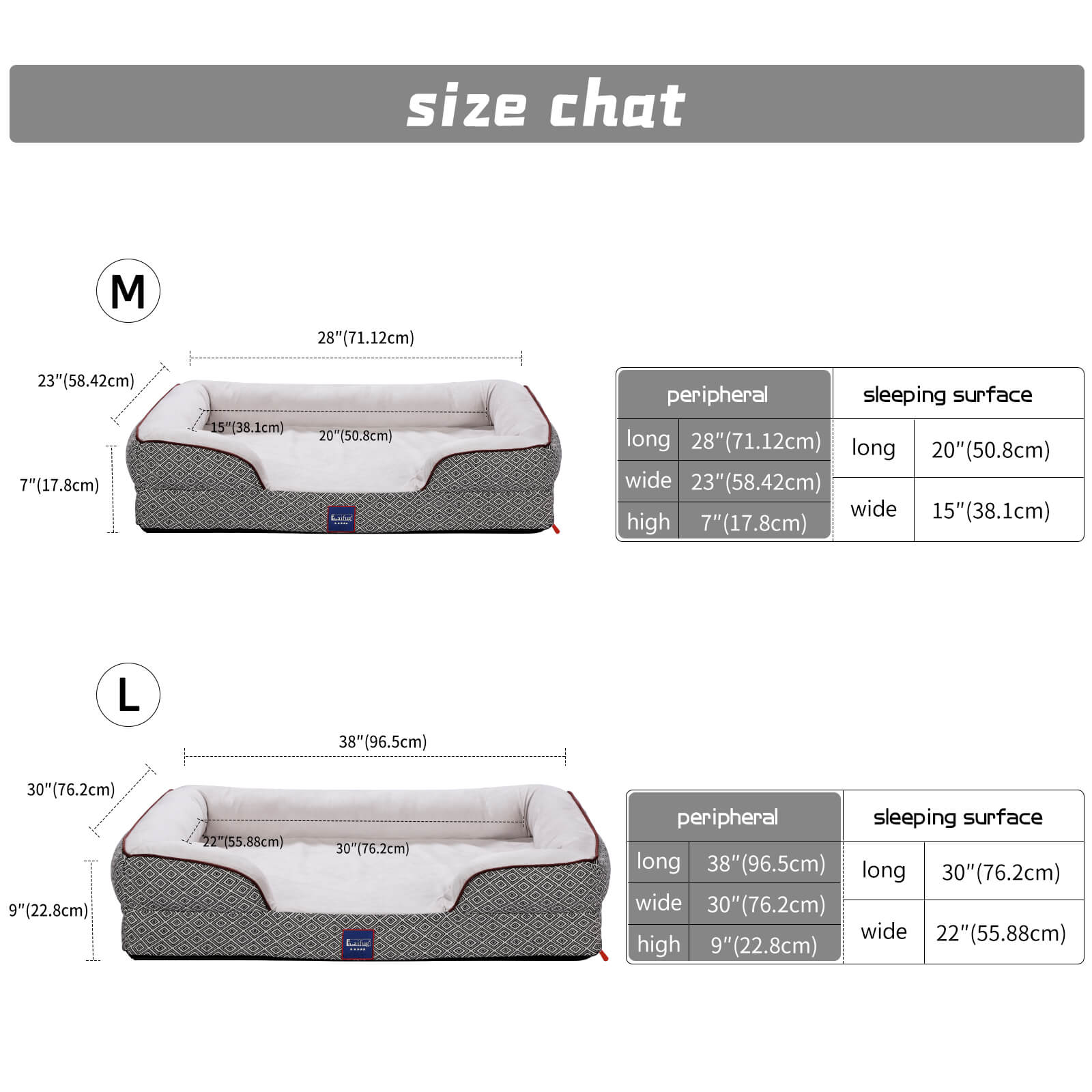 Laifug Plaid Durable Pet Sofa - memory foam dog bed